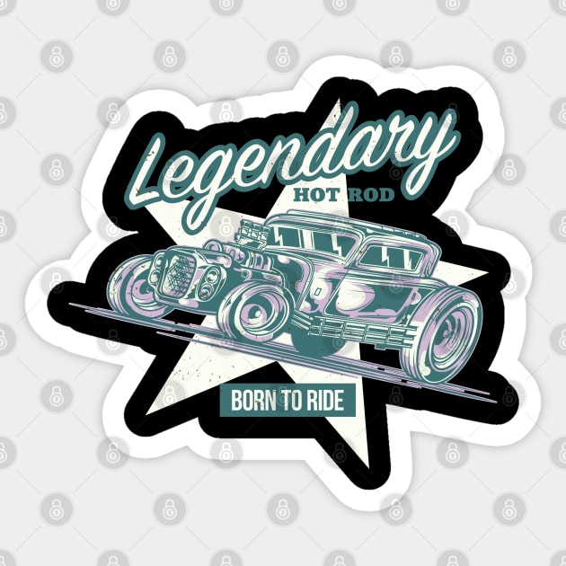 Hot Rod Garage V2 Sticker by TEENIE DESIGN